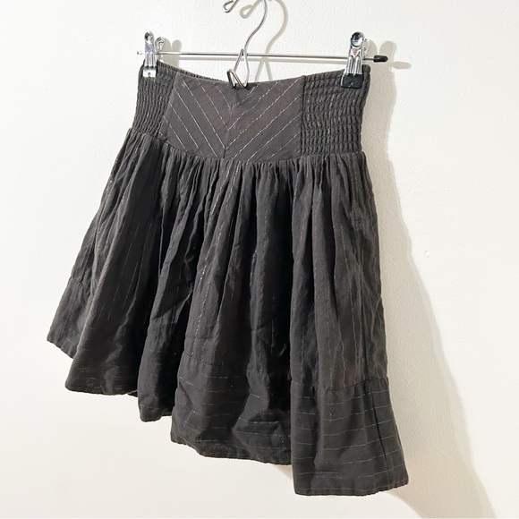 Anthropologie Staring at Stars Metallic Striped Full Mini Skirt Lined Elastic - Picture 7 of 10